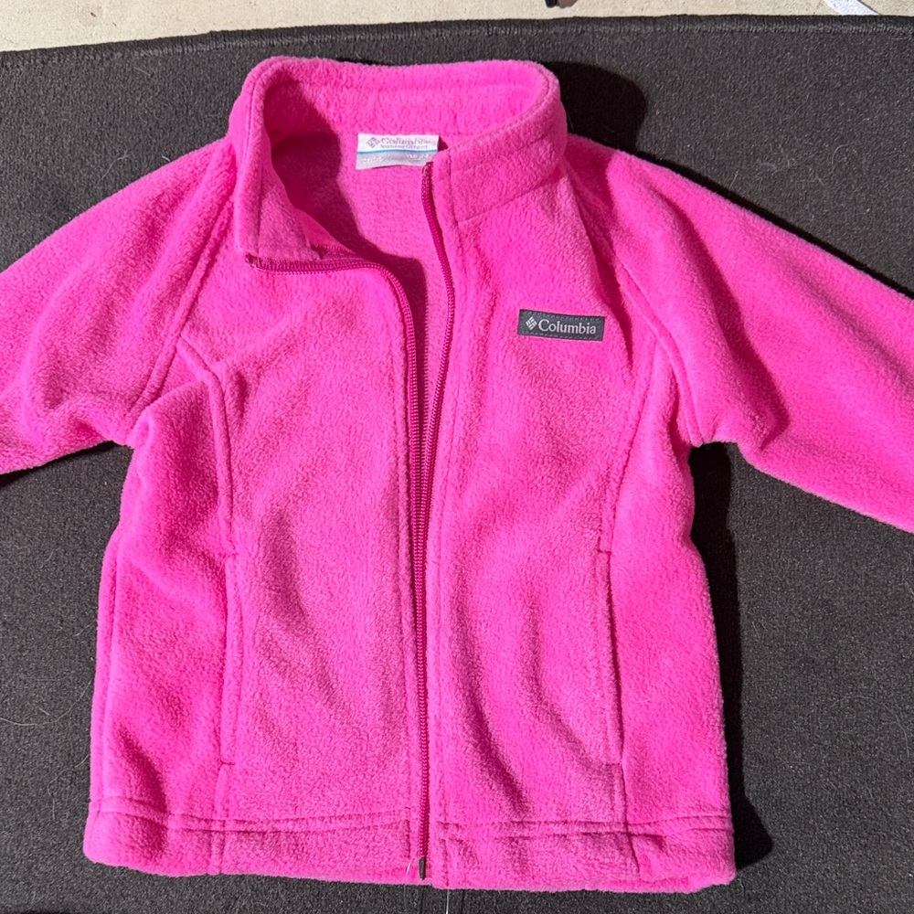 Columbia Girls' Hot Pink Full-Zip Fleece Jacket